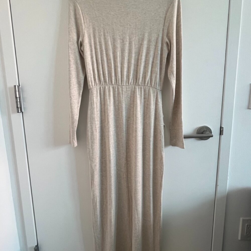 Modern Citizen Suki Mock-Neck Side-Slit Dress Oatmeal Size M - Picture 8 of 8